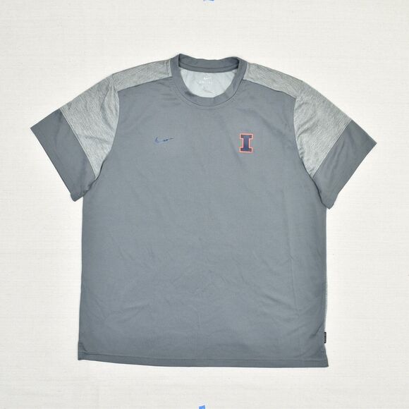 Nike Dri Fit T Shirt Men Crew Neck Short Sleeve Polyester Gray Size XL - Picture 1 of 8